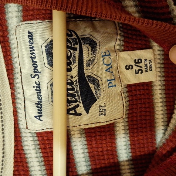 PLACE SIZE 5/6 KIDS STRIPED THERMAL TOP - Picture 3 of 4